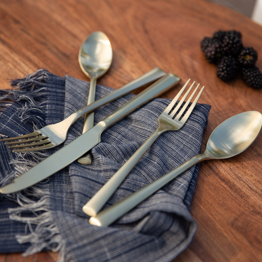 Gilda Champagne Satin 20 Piece Flatware Set