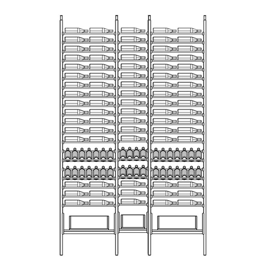 Premier Cru Modern - Ensemble - Double Single Double (73 1/4 Wide) - 3 Bottles Deep