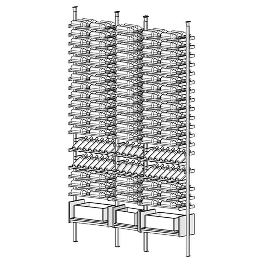 Premier Cru Modern - Ensemble - Double Single Double (73 1/4 Wide) - 3 Bottles Deep