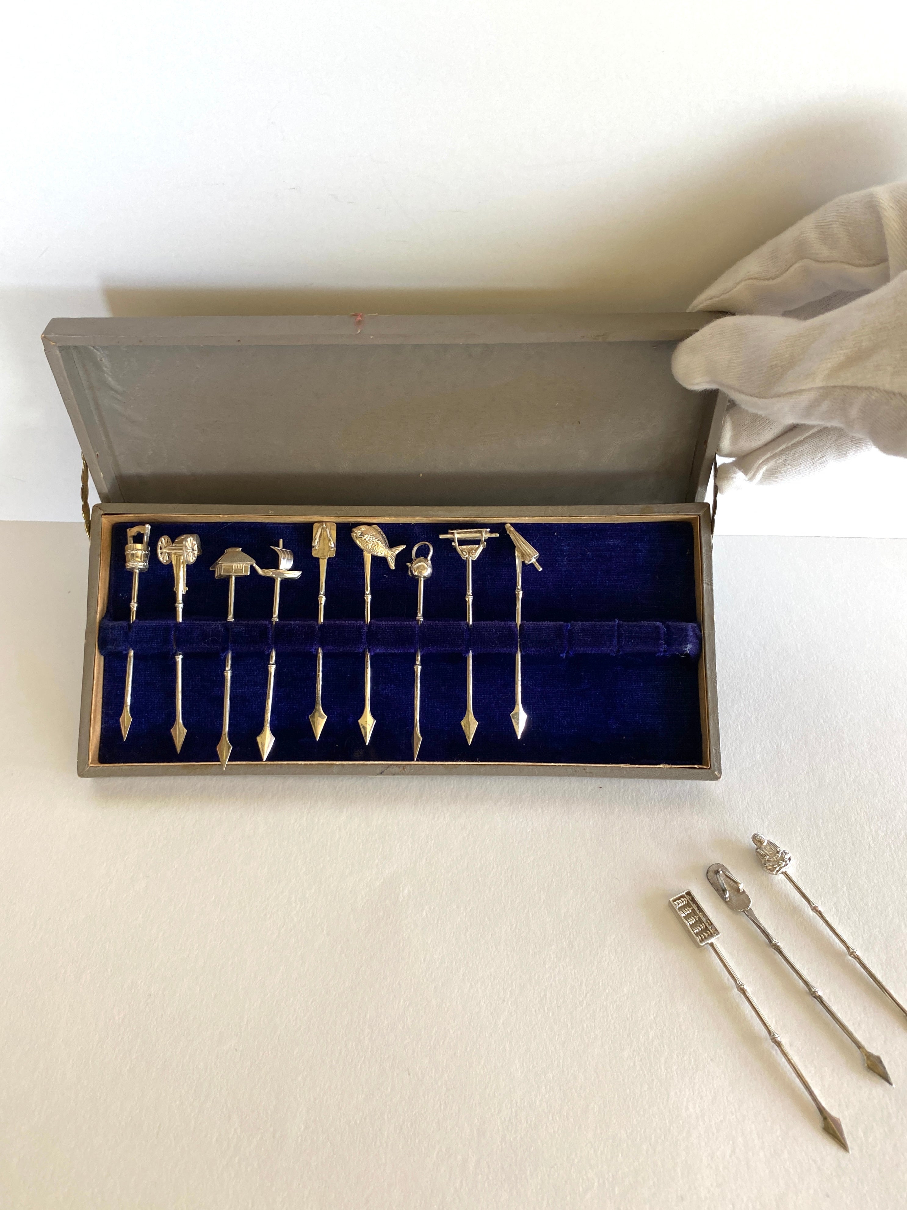 Vintage Sterling Silver Picks 1940s