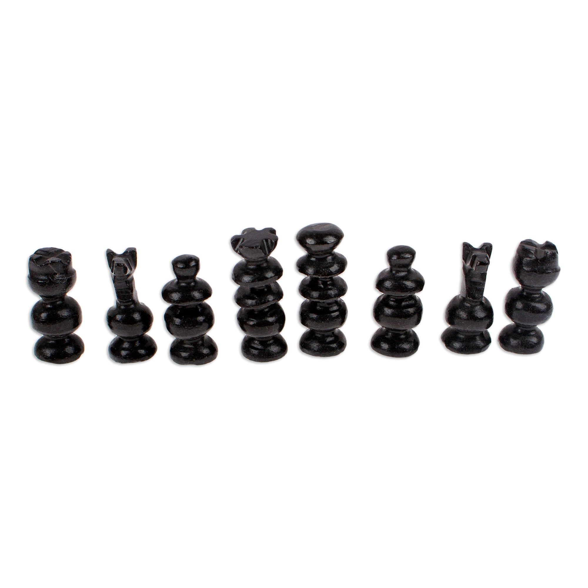 Marble Chess Set in Black and Pink from Mexico - Black and Pink Challenge