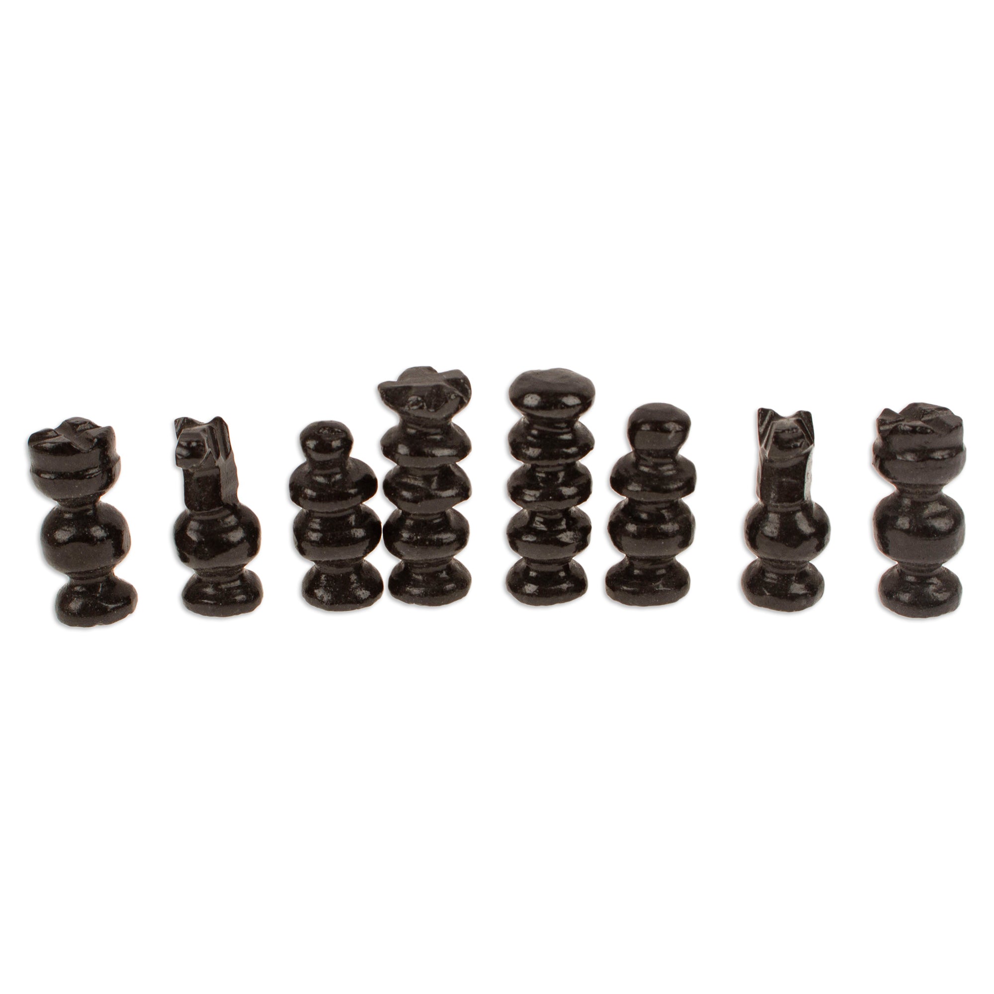 Onyx and Marble Chess Set in Black and Ivory (5 in.) - Black and Ivory Challenge