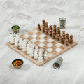 Onyx and Marble Chess Set in Brown and Beige (13.5 in.) - Nature's Challenge