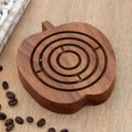 Fine Carved Mango Wood Apple Maze Game from India - Apple Connection