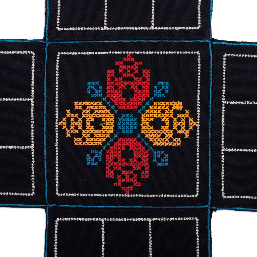 Embroidered Black Cotton Chopad Game with Classic Details - India's Night Challenge