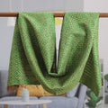 Geometric-Patterned Green and Black Reversible Silk Scarf - Classic Fusions