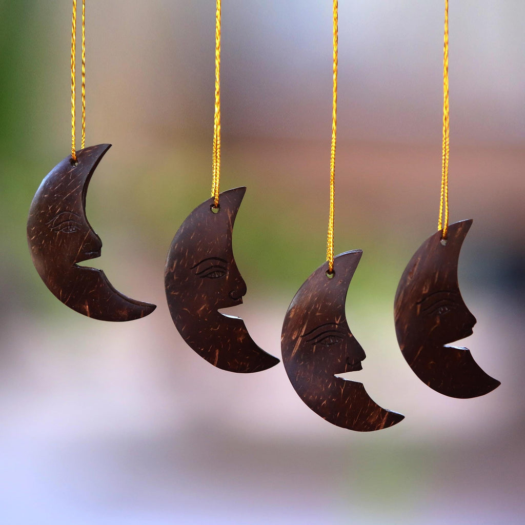 Crescent Moon Coconut Shell Ornaments - Tabanan Crescent