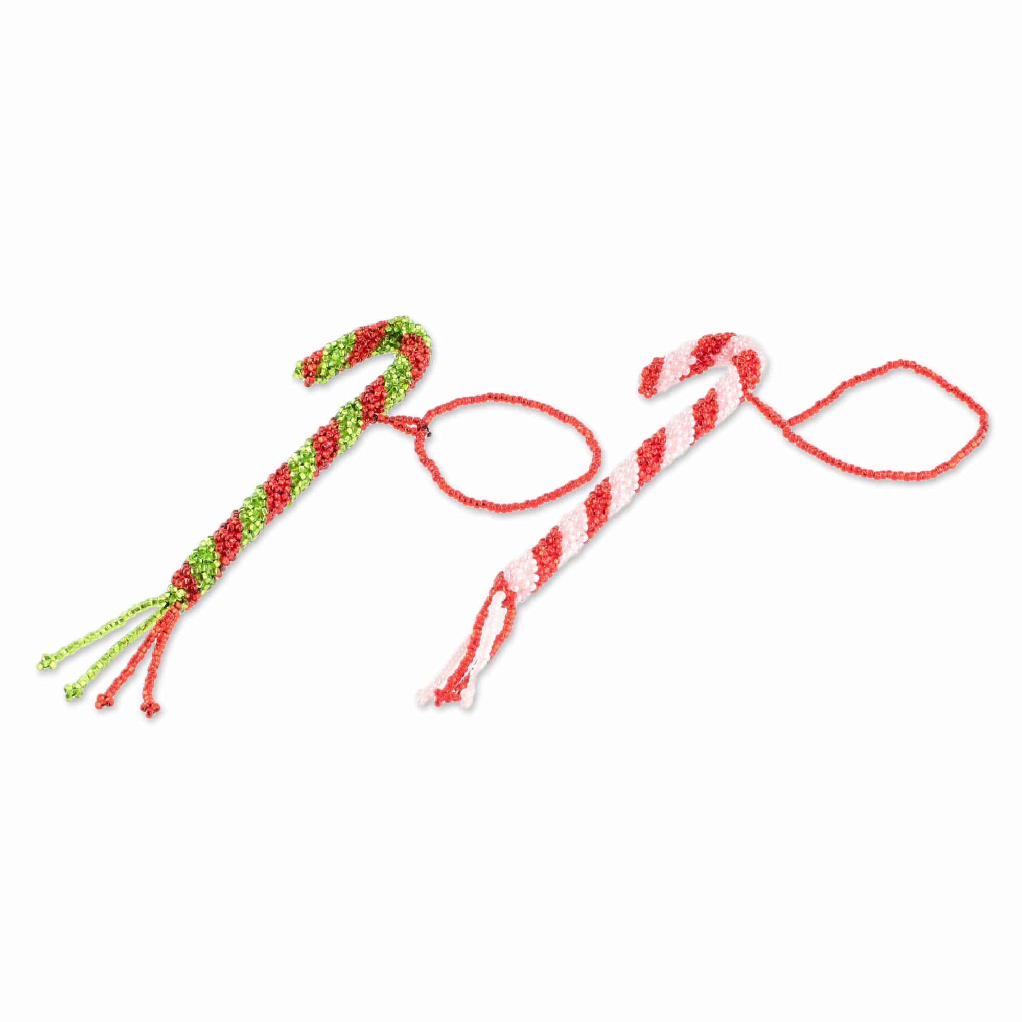 Glass Beaded Ornaments - Set of 2 - Lovely Canes